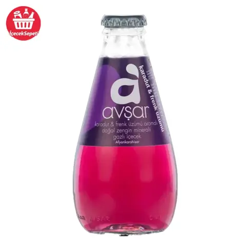 AVŞAR MEYVELİ MADEN SUYU KARADUT VE FRENK ÜZÜMÜ 200 ML - Maden Suyu & Soda