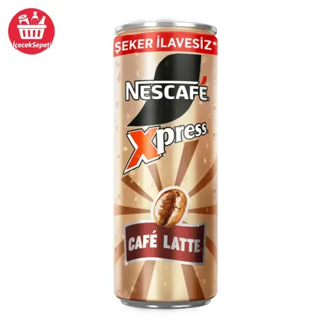 NESCAFÉ Xpress Café Latte Şeker İlavesiz 250 ML * 24 ADET - Soğuk Kahve